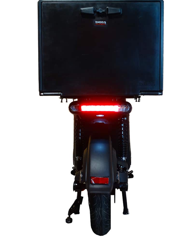 modèle E-Vanne noir de dos, scooter électrique pour livreur de la gamme IMF Industrie