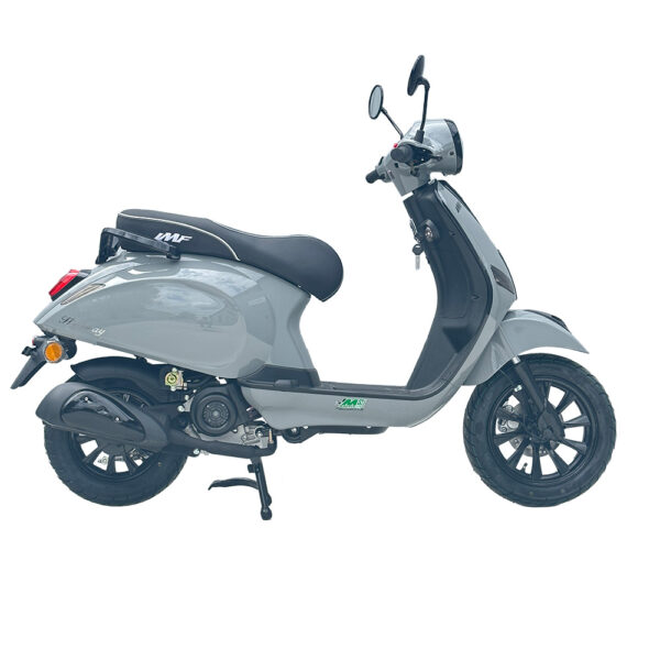 modèle Highway gris de profil, scooter thermique de la gamme IMF Industrie