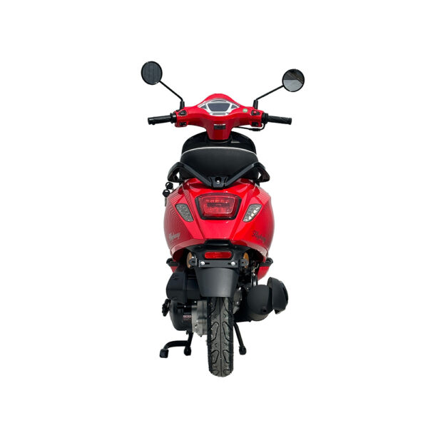 modèle Highway rouge de dos, scooter thermique de la gamme IMF Industrie