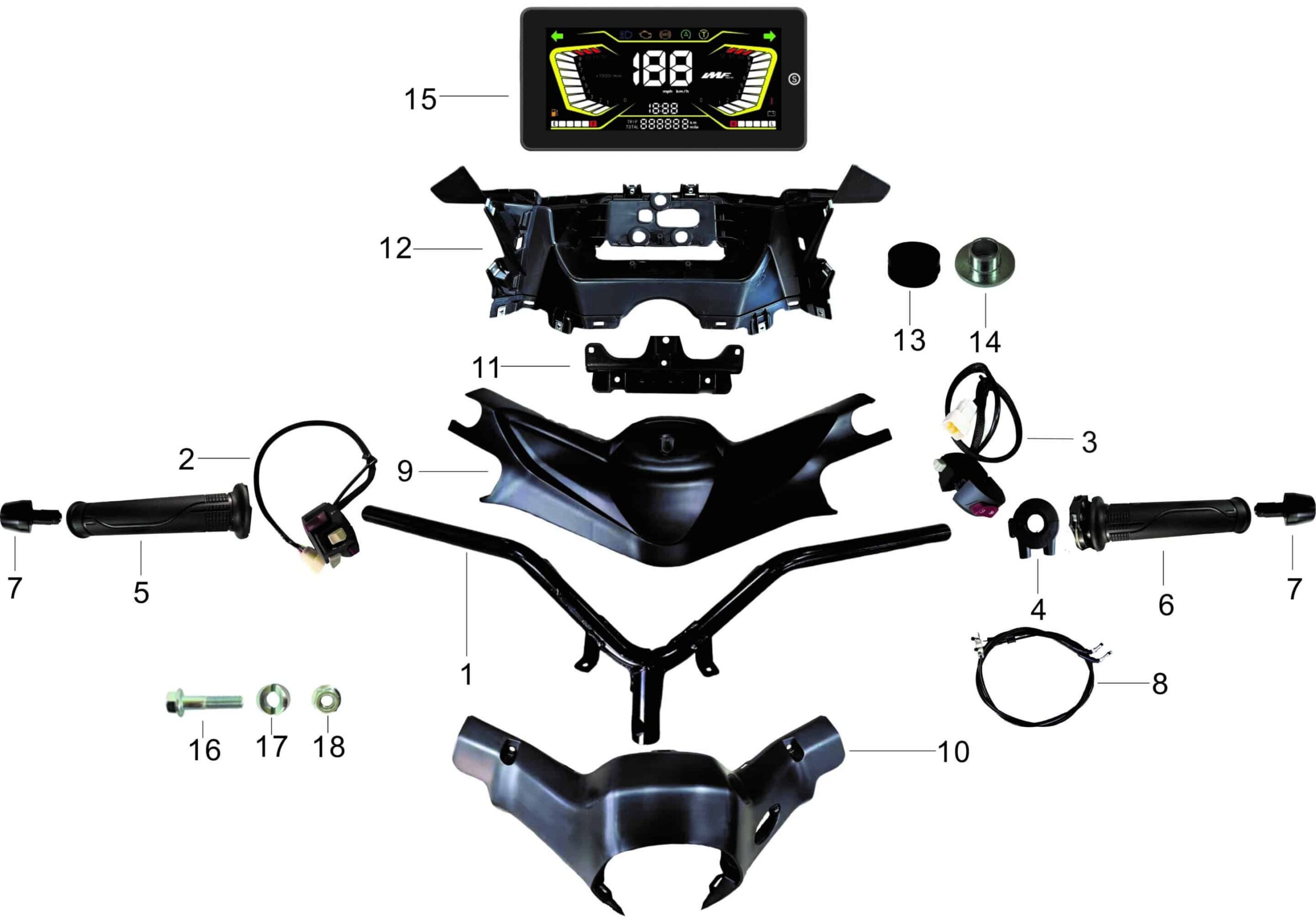 pièces détachées - Châssis - châssis E-Ptio - scooter électrique