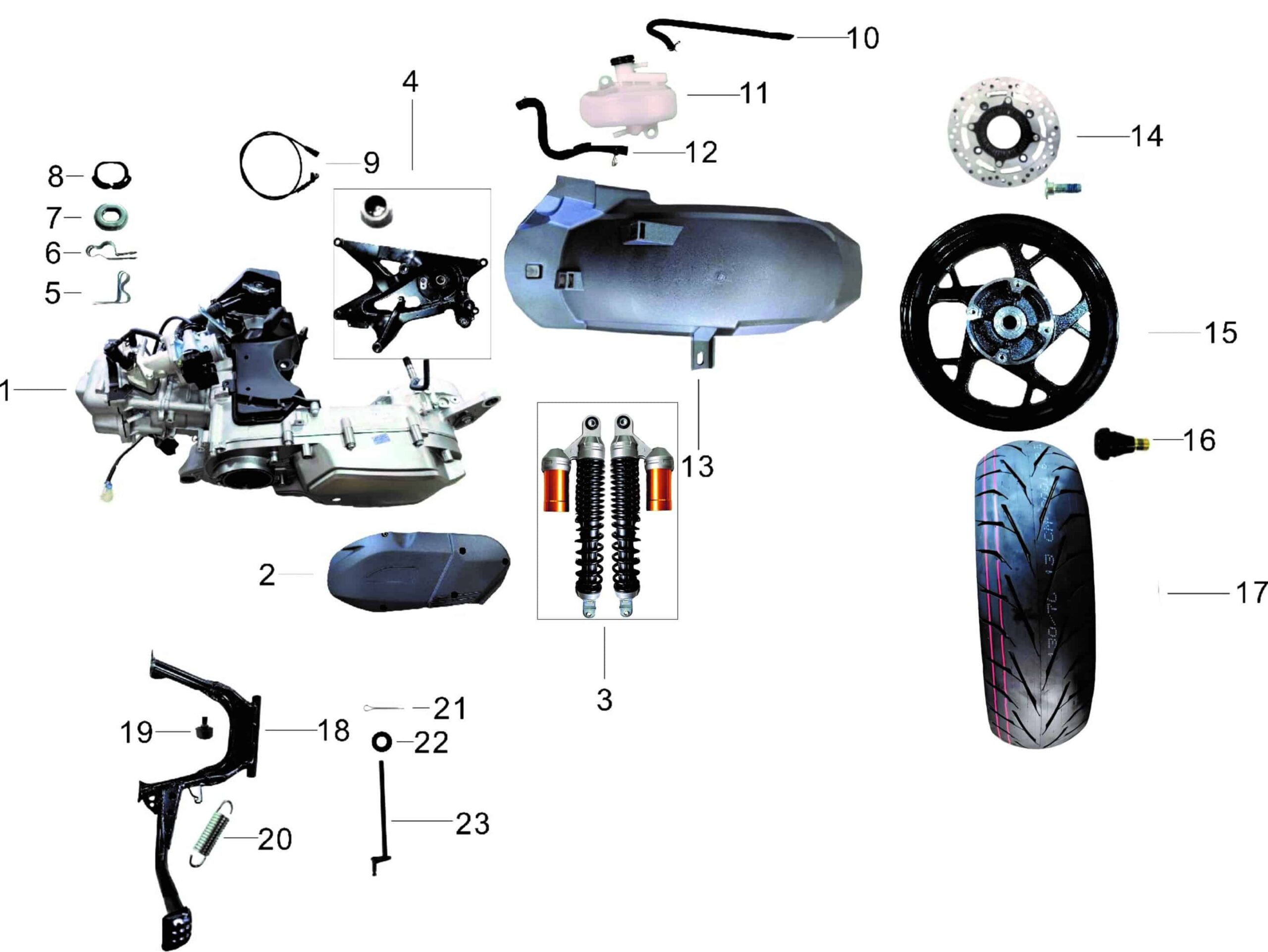 pièces détachées - éclairage - éclairage E-Ptio - scooter électrique